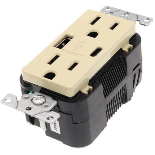 T5633-I - Leviton T5633-I - Decora Tamper Resistant Duplex Receptacle ...