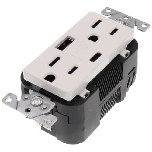 T5633-W - Leviton T5633-W - Decora Tamper Resistant Duplex Receptacle ...