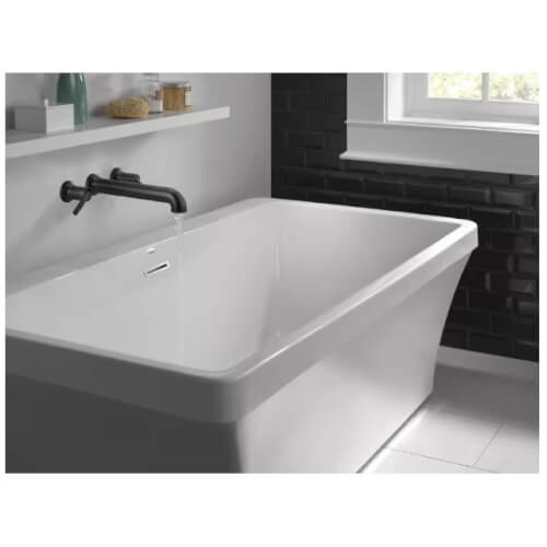 Main product image of Trinsic 2-Handle Wall Mounted Tub Filler (Matte Black), T5759-BLWL