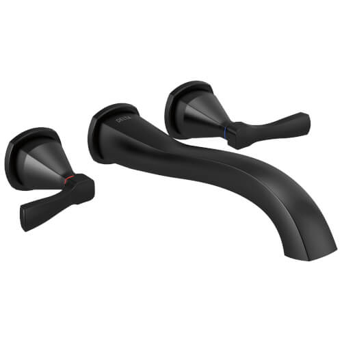 Main product image of Stryke 2-Handle Wall Mounted Tub Filler (Matte Black), T5776-BLWL