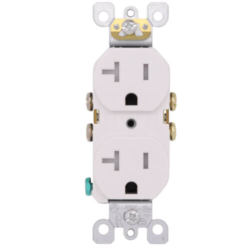 Main product image of Tamper-Resistant Straight Blade Duplex Receptacle, 2P, 20A, NEMA 5-20R - White (125V)