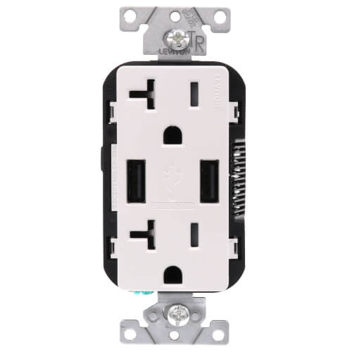 T5832-W - Leviton T5832-W - Combination Duplex Receptacle/Outlet And 3 ...