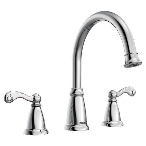 Main product image of Deck Mounted Roman Tub Filler Trim, Metal Lever Handles, T624 (Chrome)