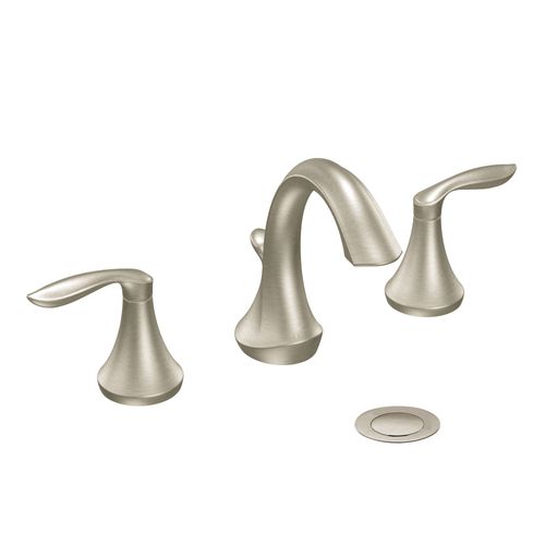Main product image of Eva Brushed Nickel 2 Handle High Arc Bathroom Faucet w/ M-pact Valve And Drain, T6420BN-9000-L
