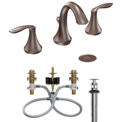 Main product image of Eva Oil Rubbed Bronze 2 Handle High Arc Bathroom Faucet w/ M-pact Valve And Drain, T6420ORB-9000-L