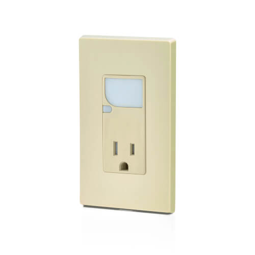 Main product image of Decora Combination Tamper Resistant Single Receptacle Outlet w/ LED Guide Light - Ivory (15A, 125V)
