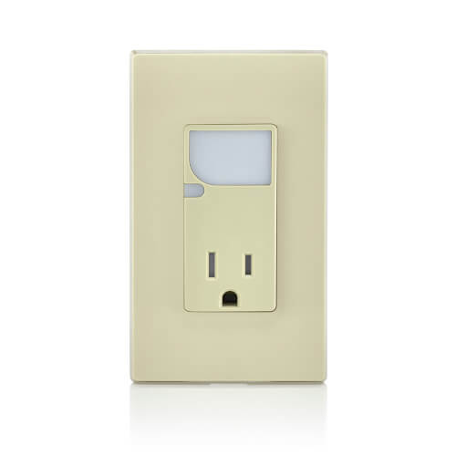 Main product image of Decora Combination Tamper Resistant Single Receptacle Outlet w/ LED Guide Light - Ivory (15A, 125V)
