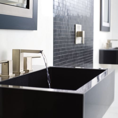 Main product image of 90 Degree Brushed Nickel 2 Handle Low Arc Bathroom Faucet, TS6720BN