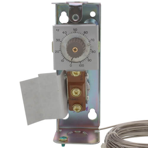 Main product image of Remote bulb Commercial Temperature Controller, 0 F to 100 F, 20 ft. capillary, Stainless steel bulb sensing element