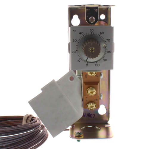 Main product image of Remote Bulb Commercial Temperature Controller, 5 F to 95 F, 5 ft. Capillary, Copper Bulb Sensing Element