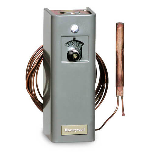Main product image of Remote bulb Commercial Temperature Controller, 30 F to 50 F, 20 ft. capillary, Copper bulb sensing element, Manual Reset