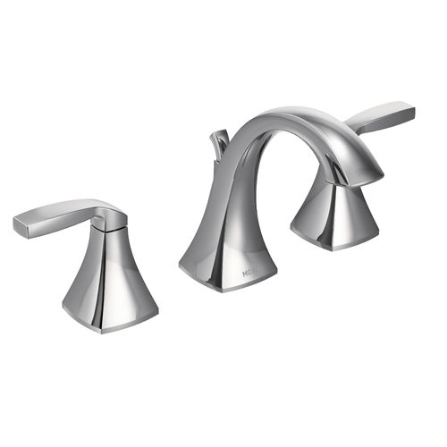 Main product image of Voss Chrome 2 Handle High Arc Bathroom Faucet w/ M-pact Valve And Drain, T6905-9000-L