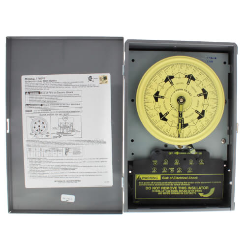Main product image of 7-Day On/Off - Mechanical Time Switch, 40A, 2 NO/2 NC (125V)