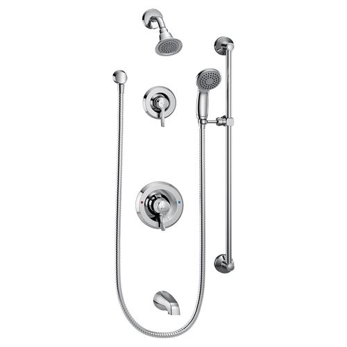Main product image of Chrome Transfer Posi-temp Shower, Handshower, And Tub Trim w/ Slide Bar, 2.5 Gpm, T8343