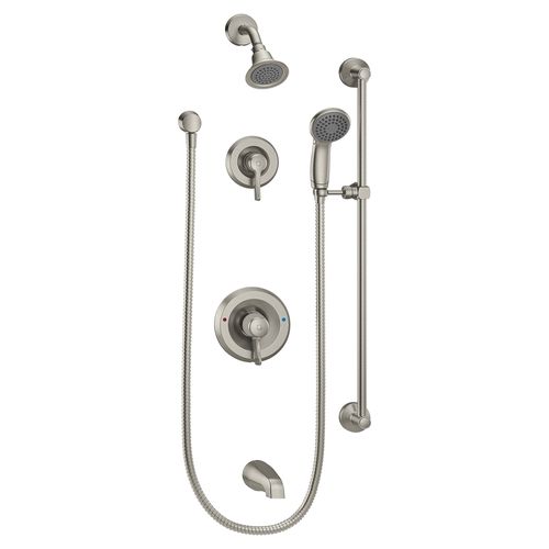 Main product image of Brushed Nickel Transfer Posi-temp Shower, Handshower, And Tub Trim w/ Slide Bar, 2.5 Gpm, T8343CBN