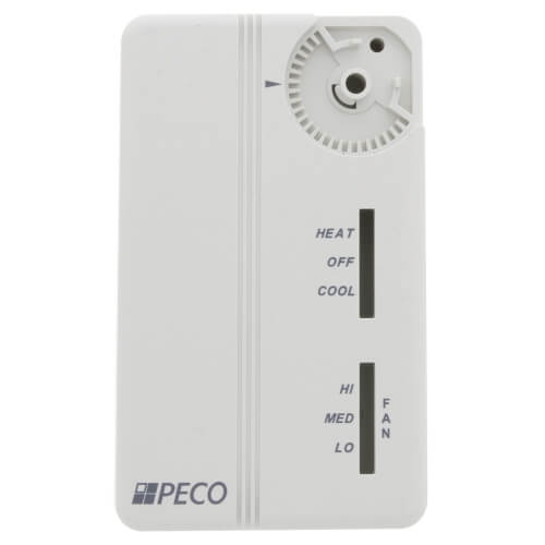 Main product image of 3 Speed Fan Coil Cool/Heat/Off Programmable Thermostat w/ Terminal Block & 2 Covers (White)