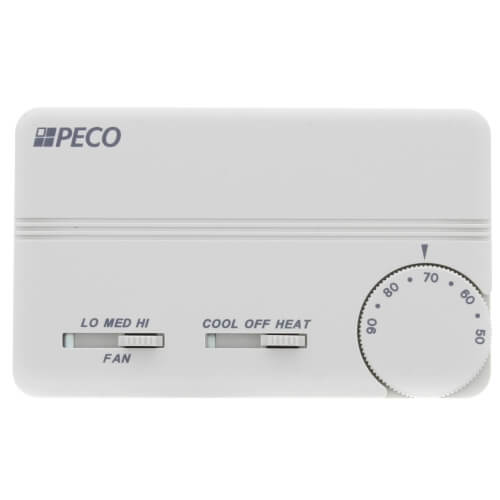 Main product image of 3 Speed Fan Coil Cool/Heat/Off Programmable Thermostat w/ Terminal Block & 2 Covers (White)