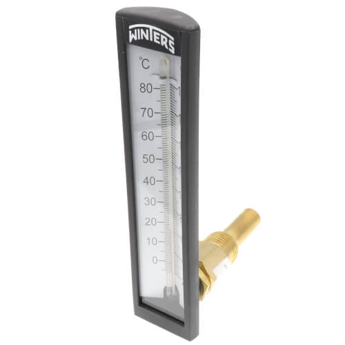 Main product image of 5" 5AS Angle Thermometer with Thermowell (20°F to 180°F & -5°C to 80°C)