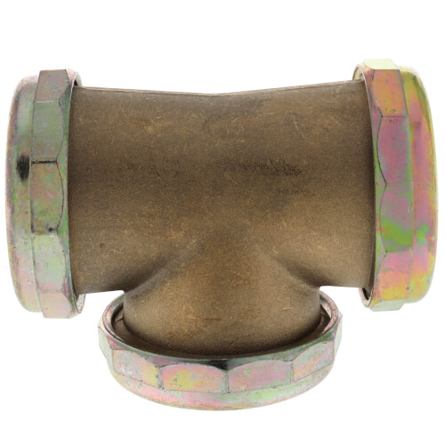 Main product image of 1-1/2" 3-Way Tee with Nut & Washer (Rough Brass)