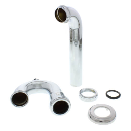 1-1/4" Chrome Plated Brass P-Trap, 17 GA W/CO 
