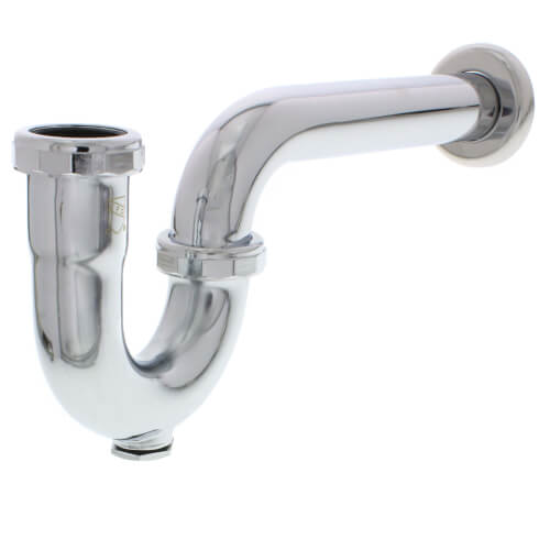 1-1/4" Chrome Plated Brass P-Trap, 17 GA W/CO 
