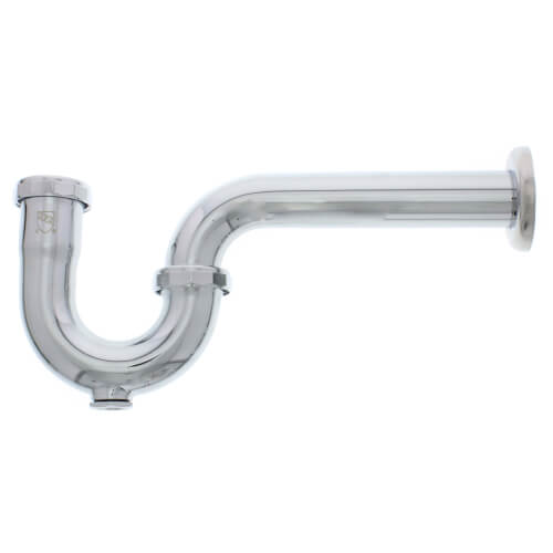 1-1/4" Chrome Plated Brass P-Trap, 17 GA W/CO 