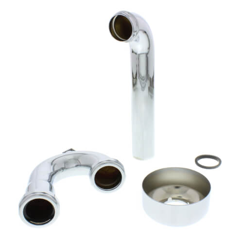 Main product image of 1-1/4" Chrome Plated Brass P-Trap w/Box Escutcheon, 17 GA w/CO