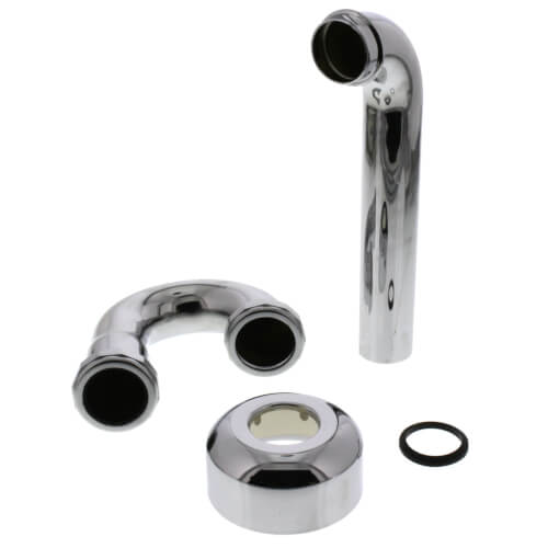 1-1/4" Chrome Plated Brass P-Trap 17 GA w/ Box Escutcheon (Less Cleanout)