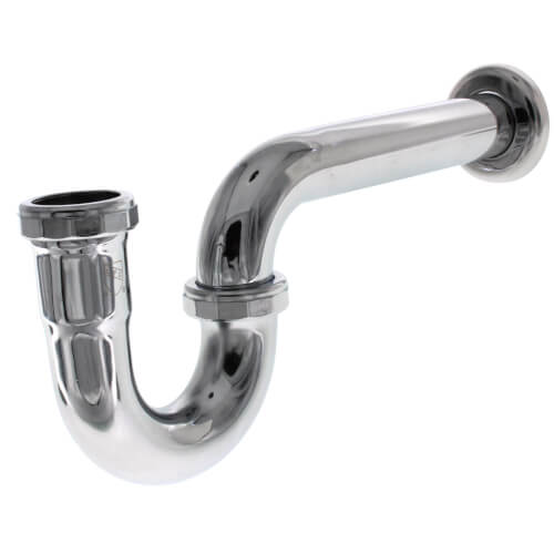 1-1/4" Chrome Plated Brass P-Trap, 17 GA L/CO