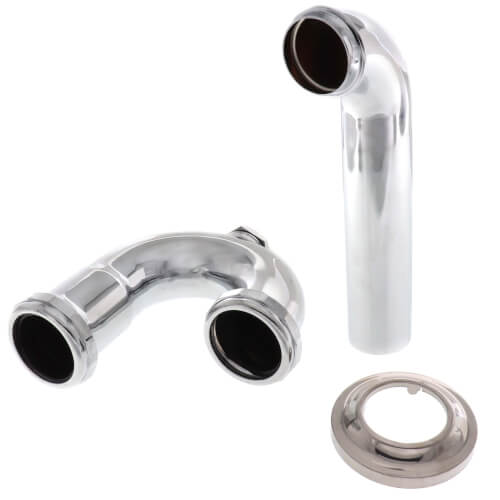 1-1/2" Chrome Plated Brass P-Trap, 17 GA with Cleanout
