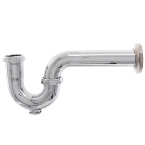 1-1/2" Chrome Plated Brass P-Trap, 17 GA with Cleanout