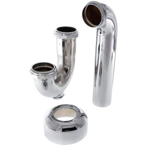 Main product image of 1-1/2" Chrome Plated Brass P-Trap w/Box Escutcheon, 17 GA w/CO