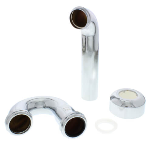 1-1/2" Chrome Plated Brass P-Trap w/Box Escutcheon, 17 GA L/CO 