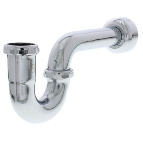 1-1/2" Chrome Plated Brass P-Trap w/Box Escutcheon, 17 GA L/CO 