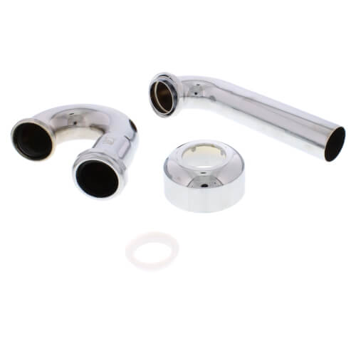 1-1/2" Chrome Plated Brass P-Trap w/Box Escutcheon, 20 GA L/CO 