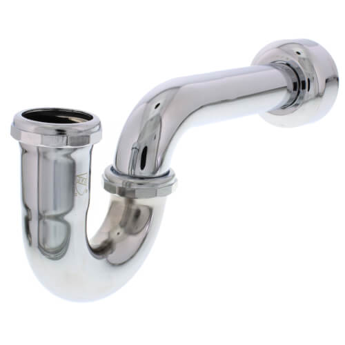 1-1/2" Chrome Plated Brass P-Trap w/Box Escutcheon, 20 GA L/CO 