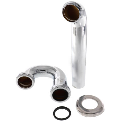 1-1/4" Chrome Plated Brass P-Trap, 22 GA L/CO 