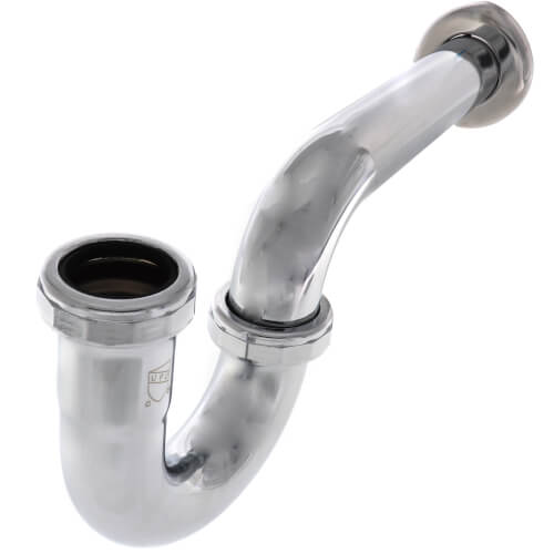 1-1/4" Chrome Plated Brass P-Trap, 22 GA L/CO 