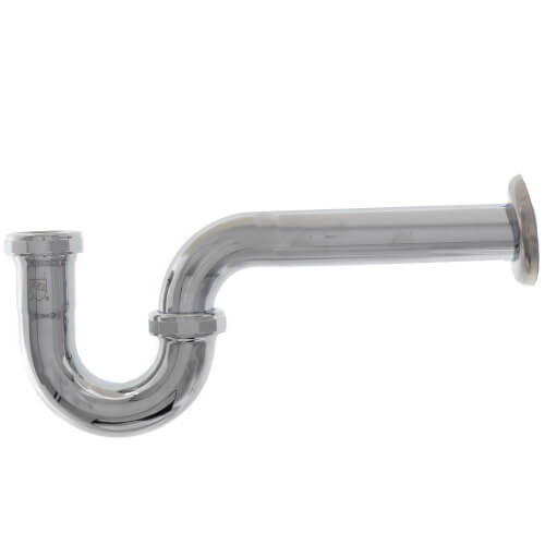 1-1/4" Chrome Plated Brass P-Trap, 22 GA L/CO 