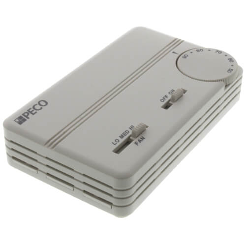 Main product image of 3 Speed Fan Coil On/Off Programmable Thermostat w/ Terminal Block & 2 Covers (White)