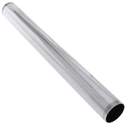 1-1/4" x 12" Chrome Plated Threaded Tailpiece, 17 GA