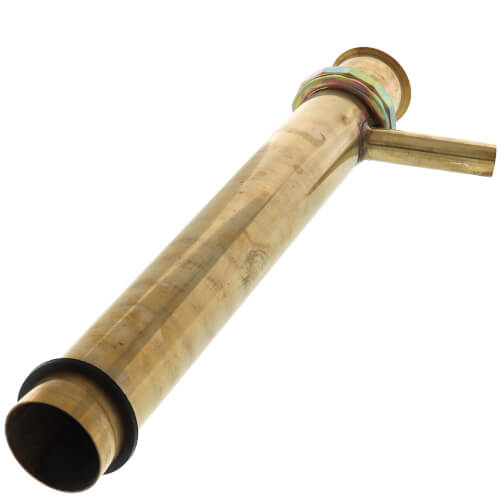 1-1/2" x 12", 20 Gauge, Brass Dishwasher Tailpiece with 1/2" Branch (Rough Brass)