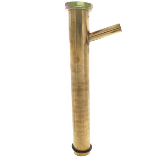 Main product image of 1-1/2" x 12" Rough Brass Dishwasher Tailpiece with 1/2" Branch, 22 Gauge
