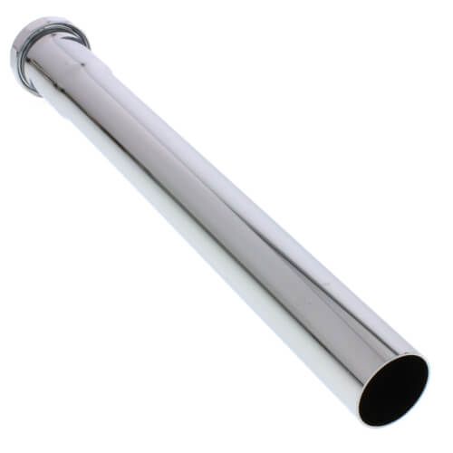 1-1/4" x 12", 17 Gauge, Slip Joint Extension Tube w/ Nuts and Washers (Chrome Plated)