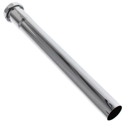 1-1/4" x 12" Chrome Plated Slip Joint Extension Tube, 22 Gauge