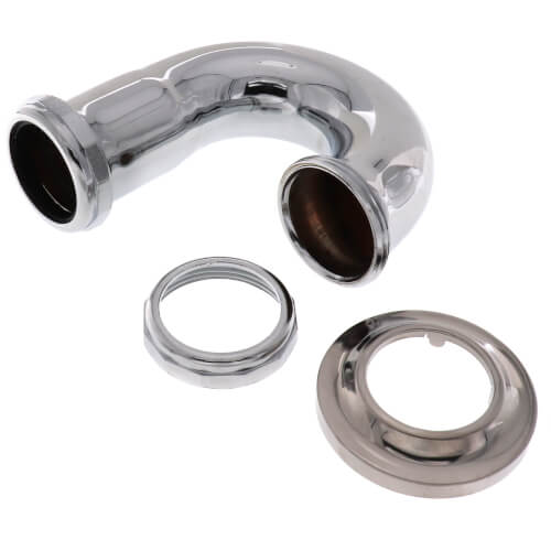 Main product image of 1-1/2" Chrome Plated Brass S-Trap, 17 GA w/Flange