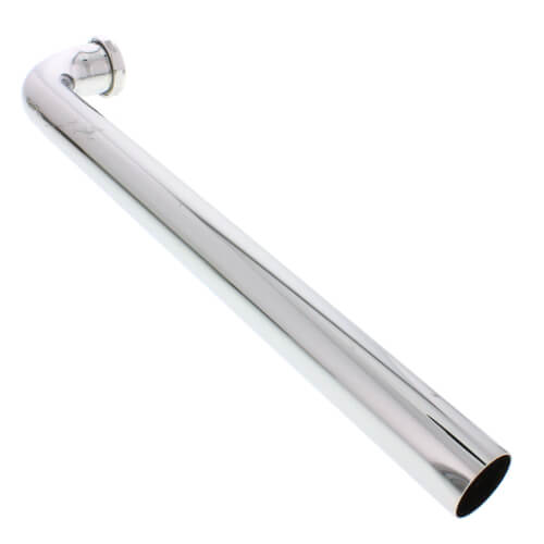 Main product image of 1-1/2" x 18" Chrome Plated Brass Slip Joint Waste Bend, 17 GA w/ Nuts and Washers