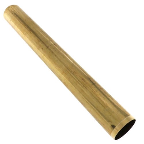 Main product image of 1-1/2" x 12", 17 Gauge, Slip Joint Threaded Tube (Rough Brass)