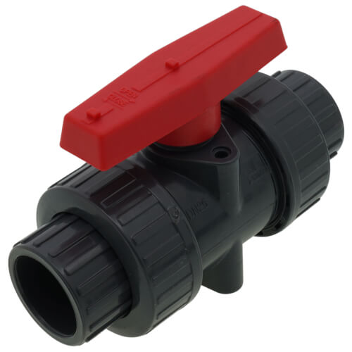 Main product image of 1" PVC TBB Series True Union Ball Valve w/ Socket and Threaded Ends, EPDM O-Ring (Gray)