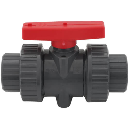 Main product image of 1-1/4" PVC TBB Series True Union Ball Valve w/ Socket and Threaded Ends, EPDM O-Ring (Gray)
